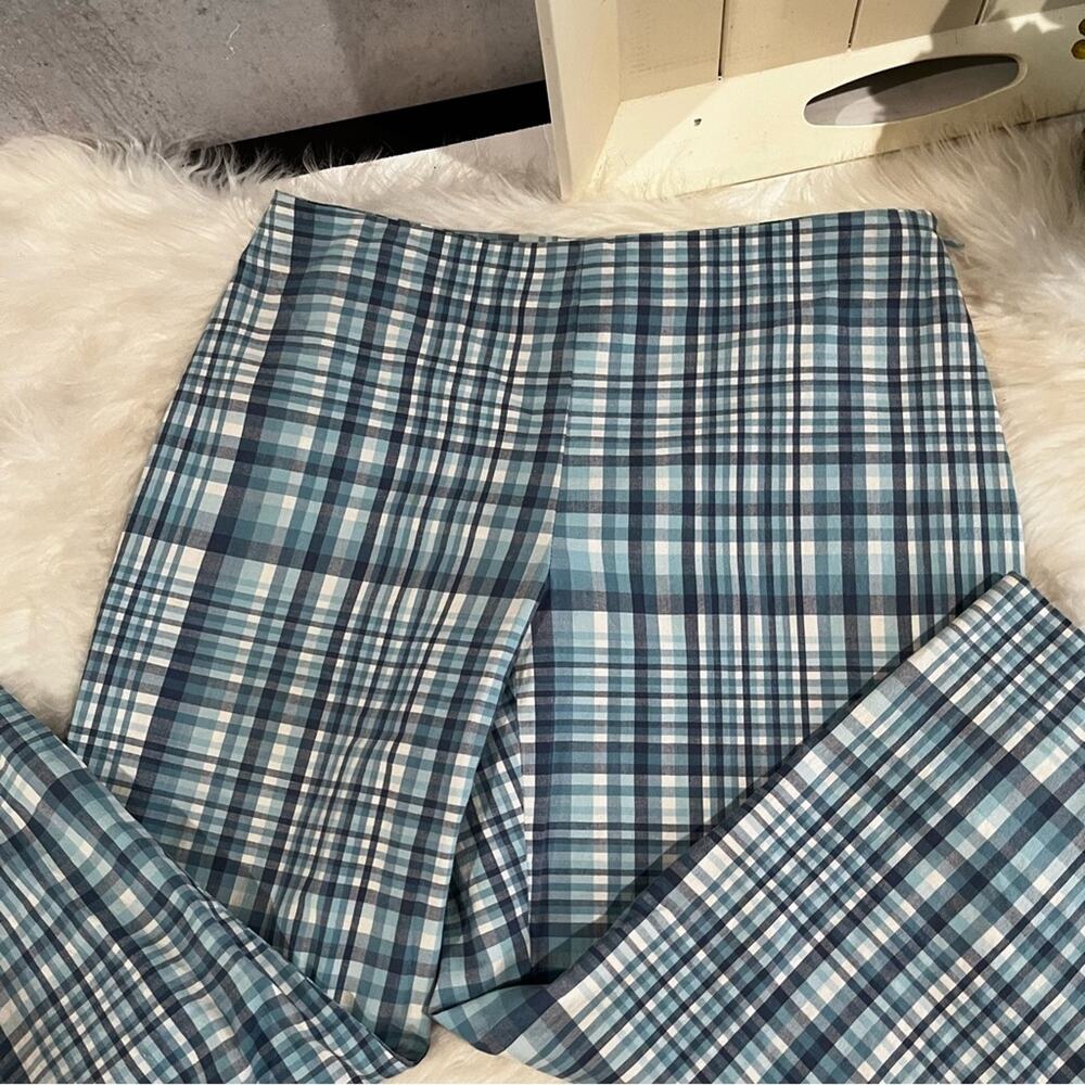 NEW Brooks Brothers 346 Preppy Cotton Poplin Plaid Y2K Capri Yacht Pants 6 NWOT - Picture 6 of 16